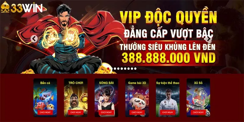 Kho game 33Win vô cùng chất lượng, đa dạng và phong phú